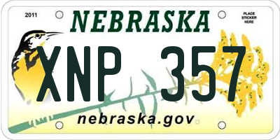 NE license plate XNP357