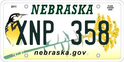 NE license plate XNP358