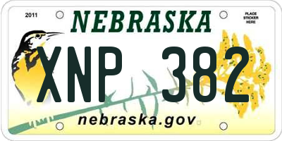 NE license plate XNP382