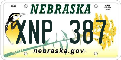 NE license plate XNP387