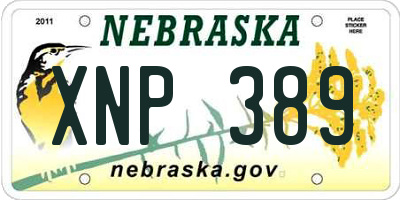 NE license plate XNP389