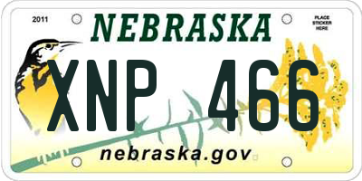 NE license plate XNP466