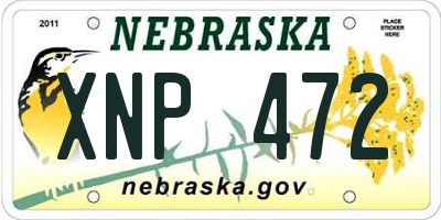 NE license plate XNP472