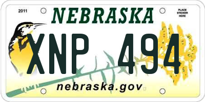 NE license plate XNP494