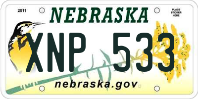NE license plate XNP533