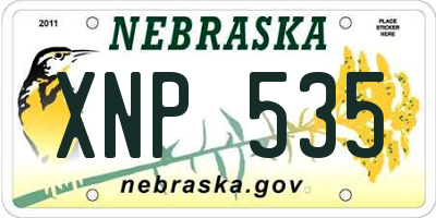 NE license plate XNP535