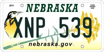 NE license plate XNP539