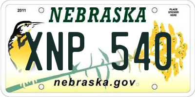 NE license plate XNP540