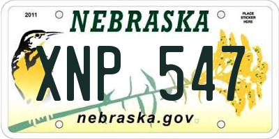 NE license plate XNP547