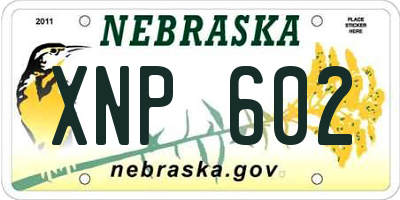 NE license plate XNP602