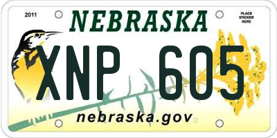 NE license plate XNP605