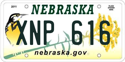 NE license plate XNP616