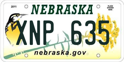 NE license plate XNP635