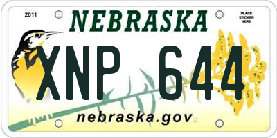 NE license plate XNP644