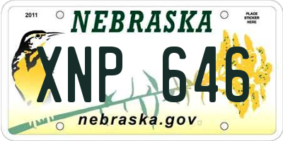 NE license plate XNP646