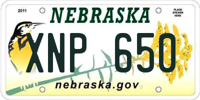 NE license plate XNP650