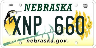NE license plate XNP660