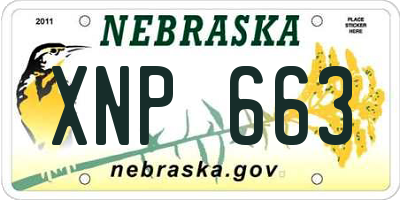 NE license plate XNP663