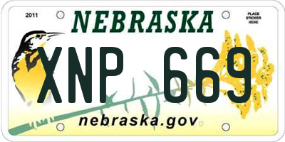 NE license plate XNP669