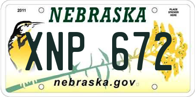 NE license plate XNP672
