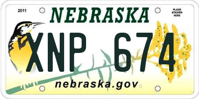 NE license plate XNP674