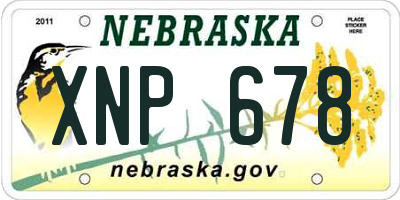 NE license plate XNP678