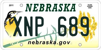 NE license plate XNP689