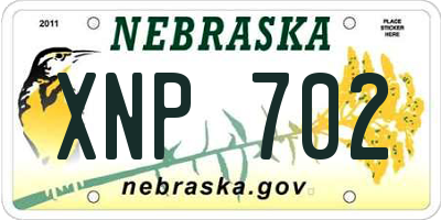 NE license plate XNP702