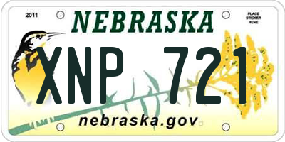 NE license plate XNP721