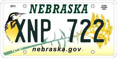 NE license plate XNP722