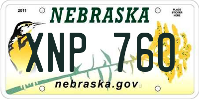 NE license plate XNP760