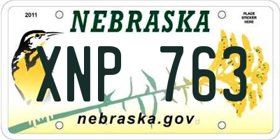 NE license plate XNP763