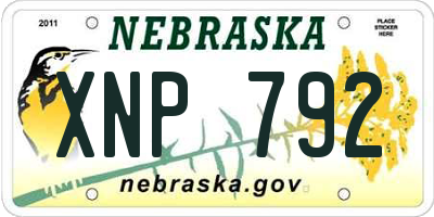 NE license plate XNP792