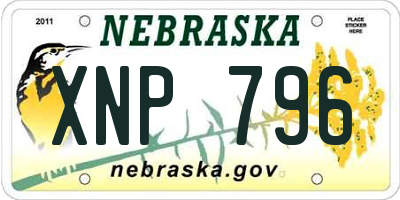 NE license plate XNP796