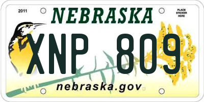 NE license plate XNP809