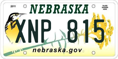 NE license plate XNP815