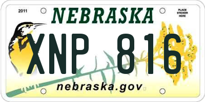 NE license plate XNP816