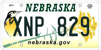 NE license plate XNP829