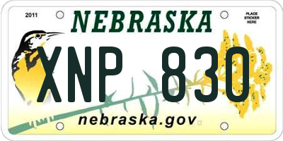 NE license plate XNP830