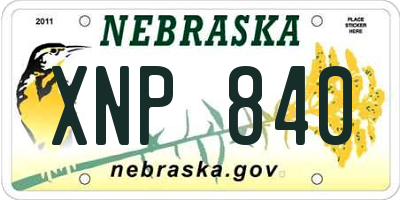 NE license plate XNP840
