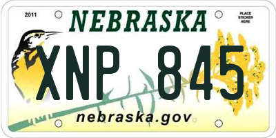 NE license plate XNP845
