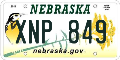 NE license plate XNP849
