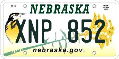 NE license plate XNP852