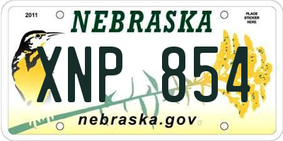NE license plate XNP854