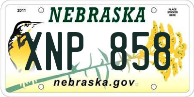 NE license plate XNP858