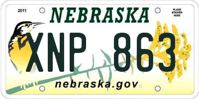 NE license plate XNP863