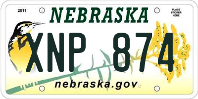 NE license plate XNP874