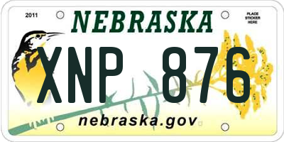 NE license plate XNP876