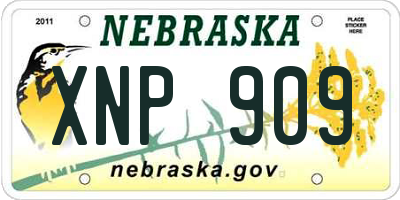 NE license plate XNP909