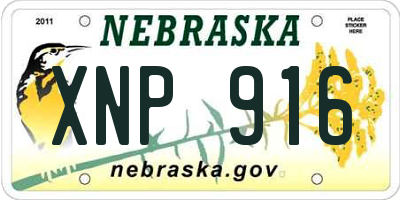 NE license plate XNP916